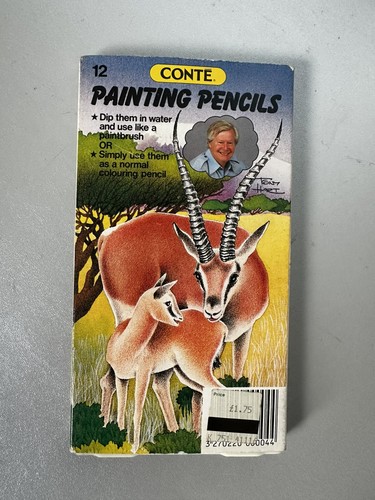 Vintage conte painting - conte, 12