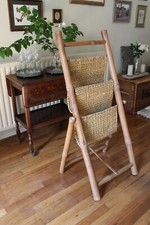 OOAK Oriental Bamboo Holder Storage Ladder Vintage Magazine Wrack Towel Display