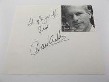 HAND SIGNED 7" x 6" AUTOGRAPH BOOK PAGE - DAVID CRELLIN - EMMERDALE HEARTBEAT