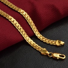 18K Gold 18 inch Herringbone Necklace - GOLD