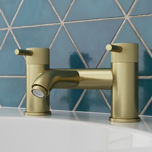 Brushed brass bath mixer tap - bath,