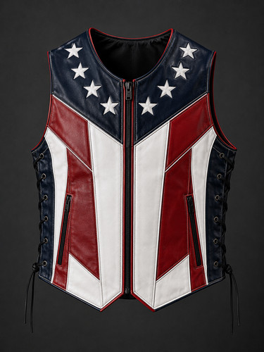 Men usa flag - up, leather