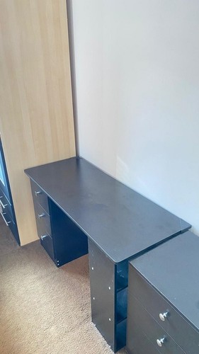 Black office desk set - office, with