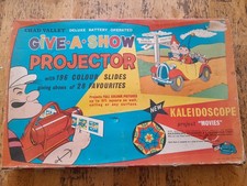Rare Vintage Chad Valley Give A Show Projector Complete With 28 Colour Slides 