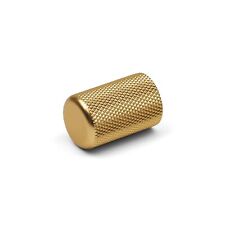 Gold Knurled Cabinet Knob Small Cylinder Brass Kitchen Cupboard Door Drawer Pull