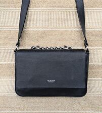 Lia Numa small black genuine shoulder bag. Made in Italy. 29x18x5cm.