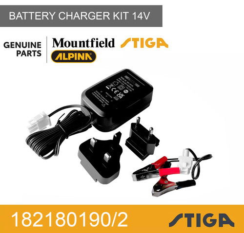 Ride mower battery charger - on,