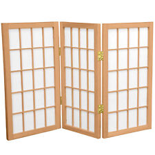 2 ft. Short Desktop Window Pane Shoji Screen - Natural - 3 Panels
