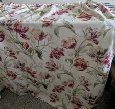 LAURA ASHLEY LINED CRANBERRY GOSFORD CURTAINS TULIP 100% COTTON D62" x L53" VGC