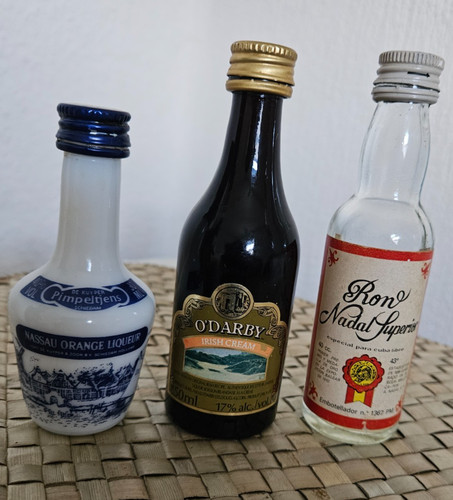Three empty vintage miniature - empty,