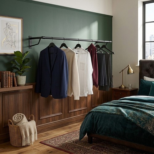 Wall mounted clothes rail - clothes,