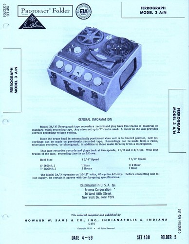 1959 ferrograph reel to - a/n,