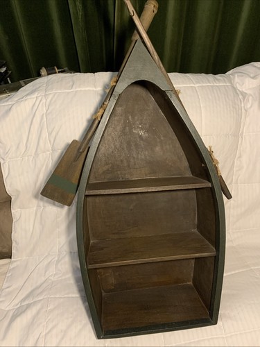Vtg rustic wooden - wooden, boat
