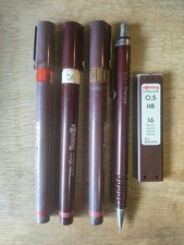 Three Vintage Rotring Isograph Technical Drawing Pens & Propelling Pencil
