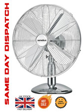 12'' Chrome Desk Fan, 3 Speed