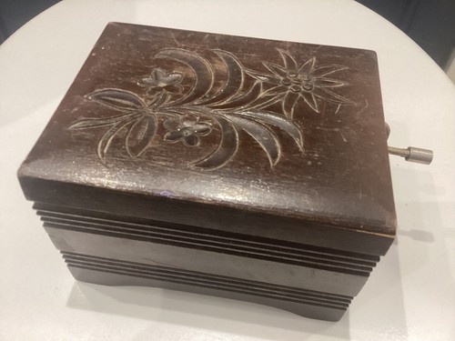 Vintage wooden flower etched - flower,
