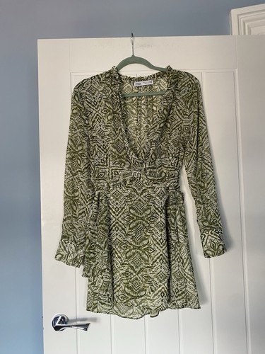 Zara khaki olive - olive, print