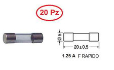 CS 4802/20 FUSE 5 X 20 GLASS 1.25 TO F FAST PACK OF 20 PC