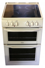 Belling Enfield E552 Ceramic Hob Cooker, White 55 cm Wide, Very Good Condition