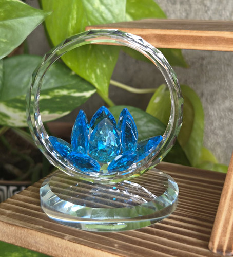 Blue crystal lotus flower - crystal,