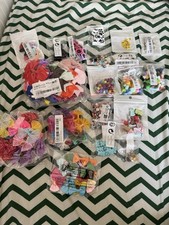 Joblot Pet Grooming Hair Bows, Beads, Charms  DIY Craft Kit Pet Hair Accessories