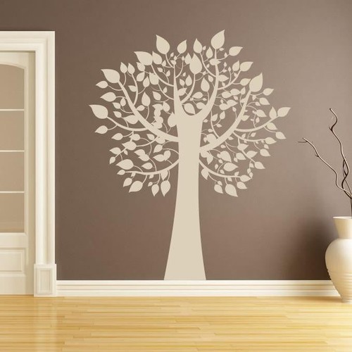 Tree with leaves wall - tree, art