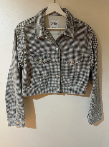 Zara cropped dogtooth pattern