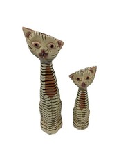 Pair Vintage Hand Carved