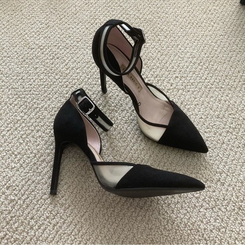 Zara basic black pointed toe - black,