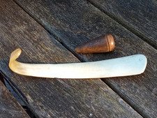 Antique  Shoe Horn And Treen Sewing tool