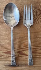 Community Hampton Court silver plate serving spoon and fork 22 cm