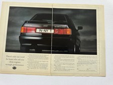 Original Audi 90 Quattro 20v Magazine Advert Poster Man Cave Garage Retro Rare