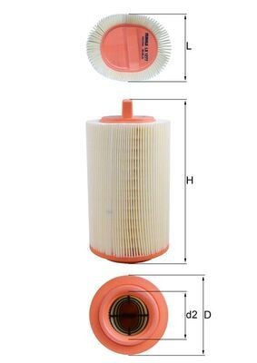 Mahle 1277 air filter fits - lx,