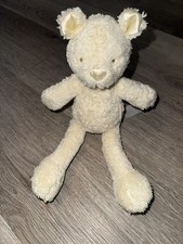 Tesco Cuddle Me Friends cream Teddy Bear Soft Toy Plush Comforter satin ears