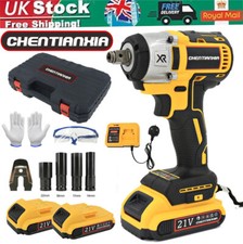 400Nm 1/2" Cordless Electric Impact Wrench Drill Gun Ratchet Driver w/2 Battery