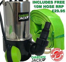 Heavy Duty Submersible Pump 1100W with 10M Hose for Clean or Dirty Flood Water 