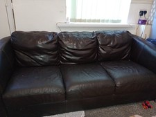3 Seater Leather Sofas x 2