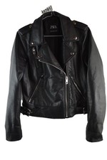 ZARA Black Faux Leather Biker
