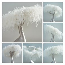 IVORY EXTRA LARGE FEATURE HAT OSTRICH FEATHER BOA ASCOT-MADE TO ORDER 21 DAYS