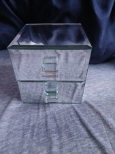 Mirrored Glass jewelry box 2 Drawers