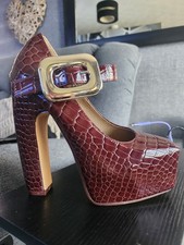 EGO Burgundy Croc Platform
