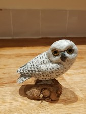 Wooden Snowy Owl Ornament On
