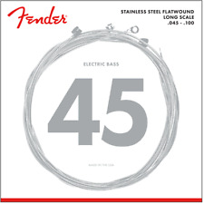 Fender Flatwound Stainless Steel 45-100 Bass Guitar Strings, Long Scale
