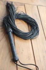 Real Leather Flogger Paddle Spanking Premium Quality Soft Top Grain 100 cm Long
