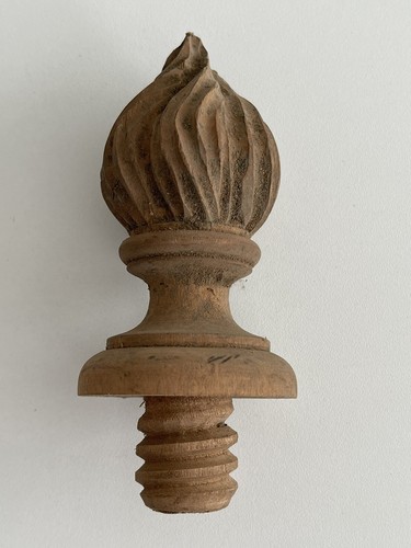 Wooden finial clock barometer - finial,