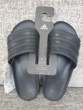Adidas Adilette Black Unisex Sliders Beach Summer Sandals sizes UK Adults 7-11