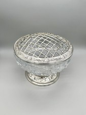 MID-CENTURY CUT GLASS & SILVER PLATE ROSE BOWL, MAYELL, BIRMINGHAM, c.1950s/60s