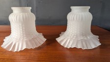2x Vintage Frosted Glass