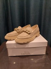 Women's Catwalk Platform Beige Suede Shoes Brand New In Box Size 5