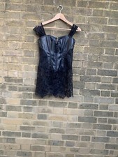 Unbranded Sexy black PVC/vinyl french maid dress/outfit Size 12 (preowned)